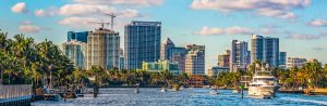 Florida canal view of downtown waterfront